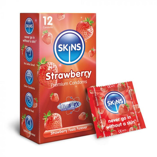 SKINS Strawberry Condoms 12 Pack