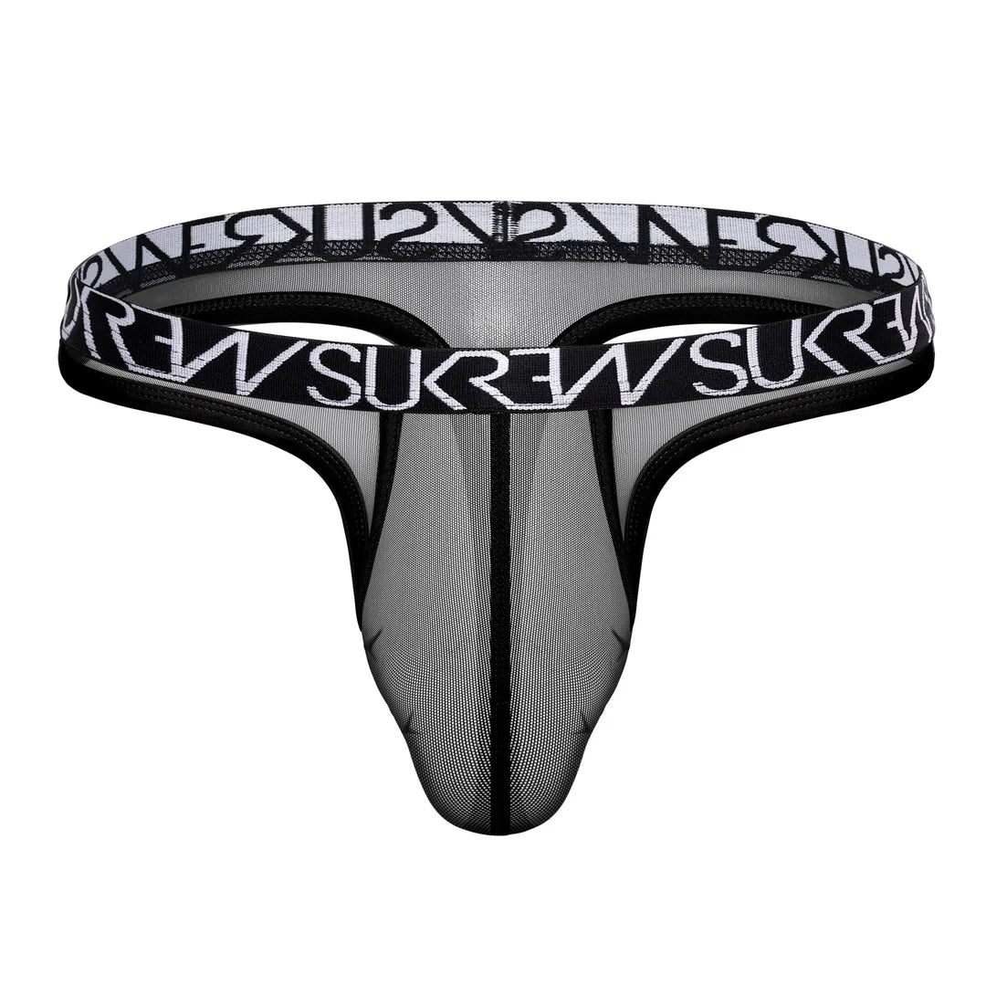 Mesh Low-Rise Thong - Underground Black - M