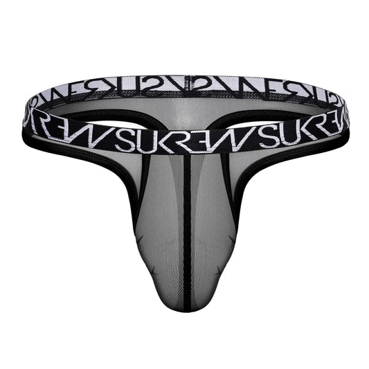 Mesh Low-Rise Thong - Underground Black - L