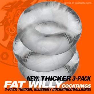 Oxballs - Fat Willy 3 Pack - Clear