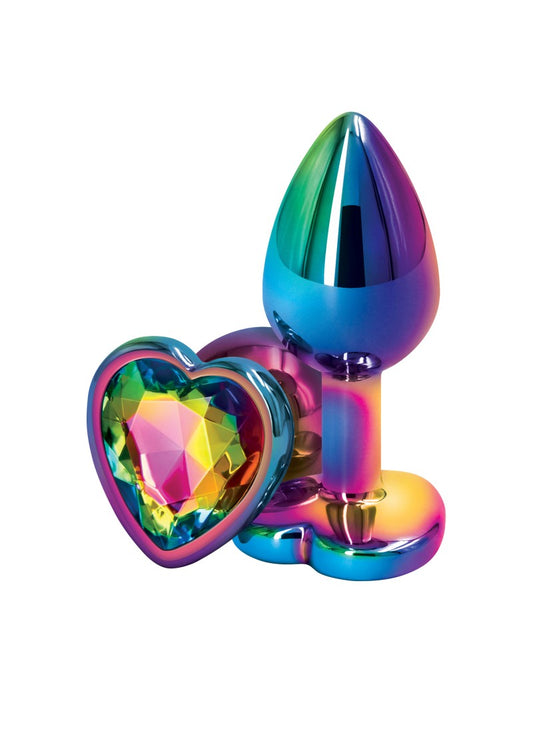 Rear Assets - Multicolour Rainbow Heart Plug - Small