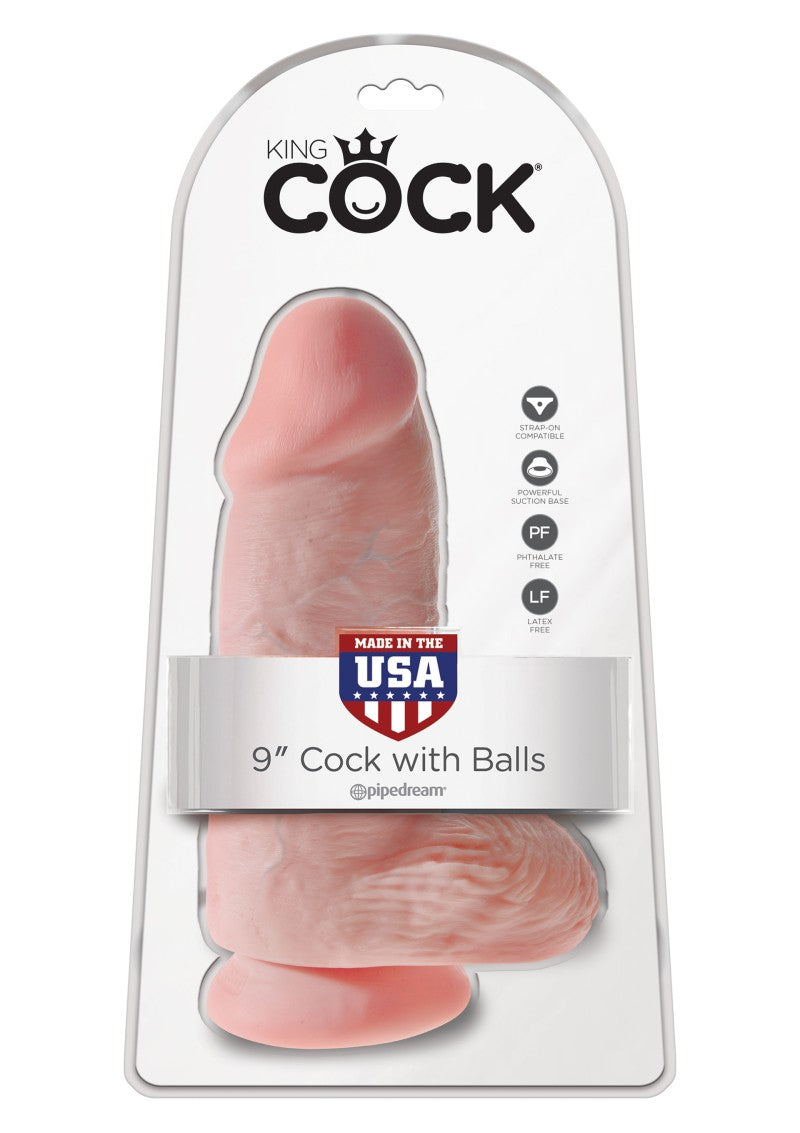 King Cock - Chubby 9 inch with balls - Light