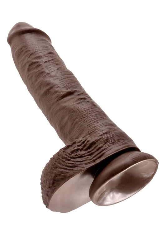 King Cock - 10 inch with balls - Brown