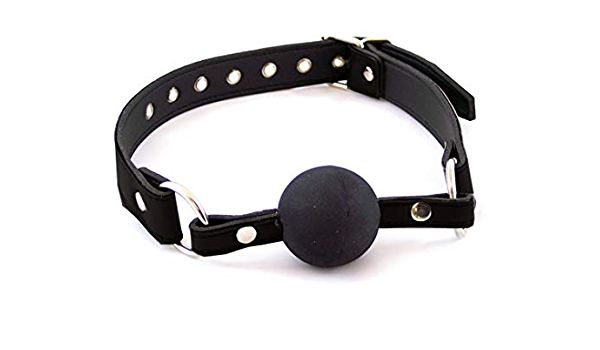 Rouge - Leather Gag with Rubber Ball - Black