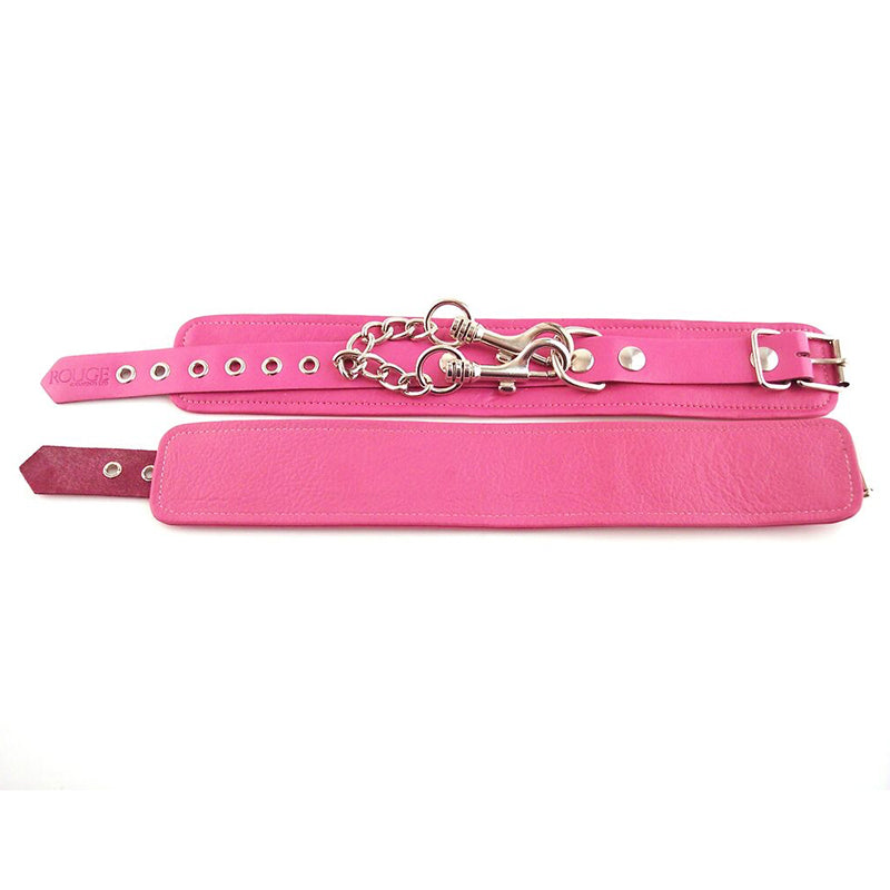 Rouge - Leather Ankle Cuffs - Pink