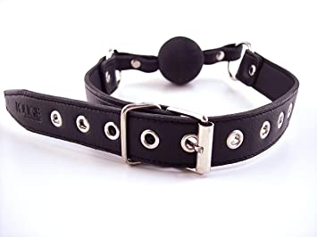 Rouge - Leather Gag with Rubber Ball - Black