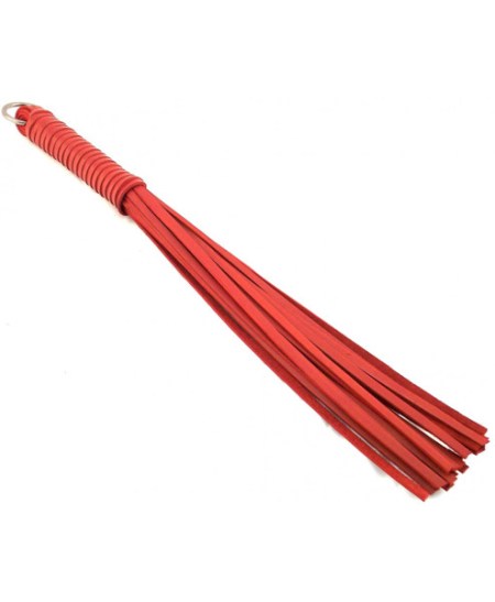 Rouge - Leather Spiral Flogger - Red