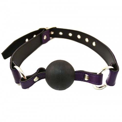 Rouge - Leather Gag with Rubber Ball - Purple
