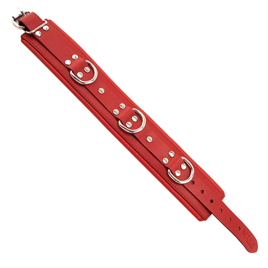 Rouge - Leather Padded Collar - Red