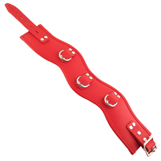 Rouge - Leather Padded Posture Collar - Red