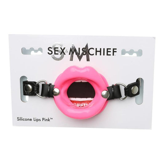 Sex & Mischief - Silicone Lips Mouth Gag - Pink