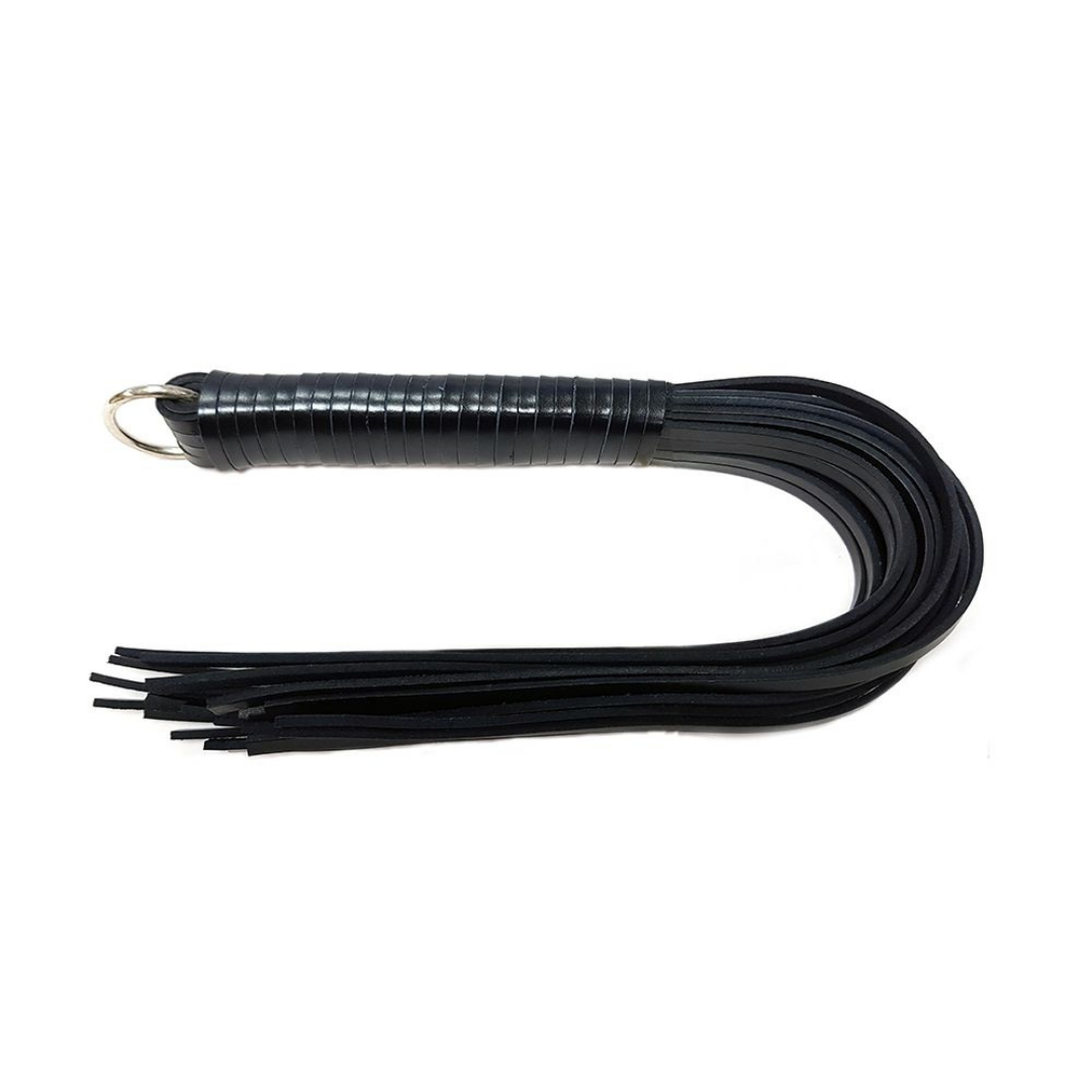 Rouge - Leather Spiral Flogger - Black