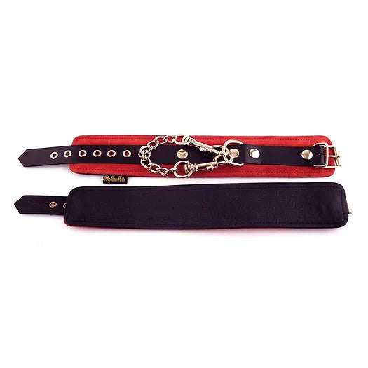 Rouge - Suede Ankle Cuffs - Red/Black