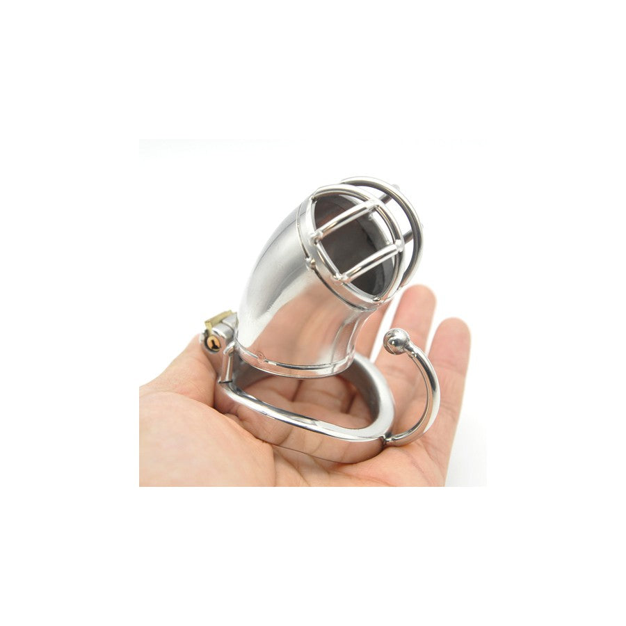Steel Chastity Cage with Ball Hook 7 X 4 CM
