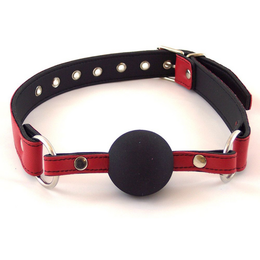 Rouge - Leather Gag with Rubber Ball - Red