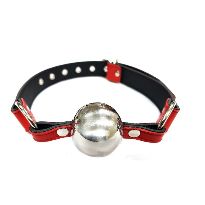 Rouge - Leather Gag with Steel Ball - Red