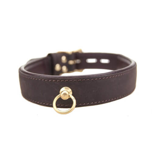 Bound - Nubuck Leather Choker with O Ring