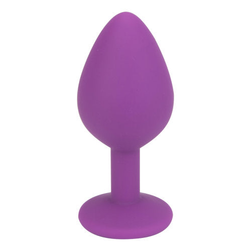 Loving Joy - Jewelled Silicone Butt Plug Purple Medium
