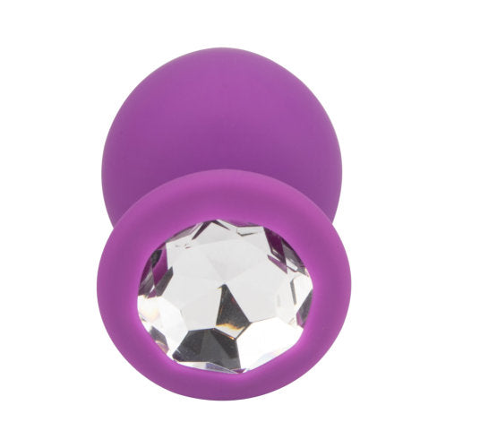 Loving Joy - Jewelled Silicone Butt Plug Purple Large