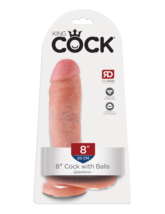 King Cock - 8 inch with balls - Light