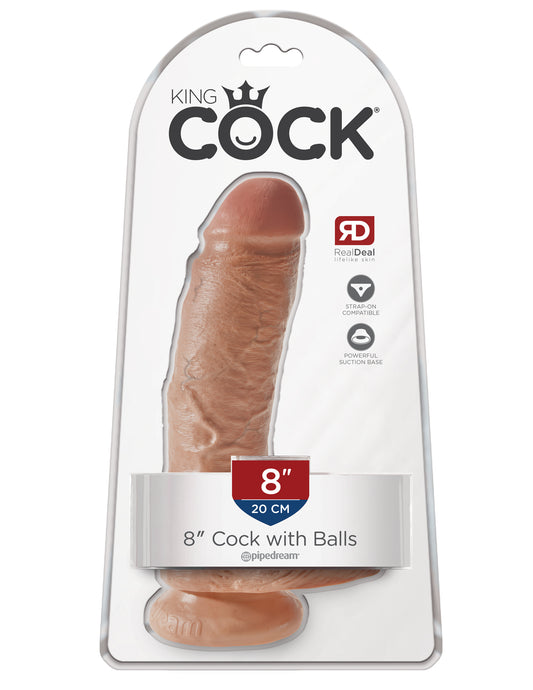 King Cock - 8 inch with balls - Caramel