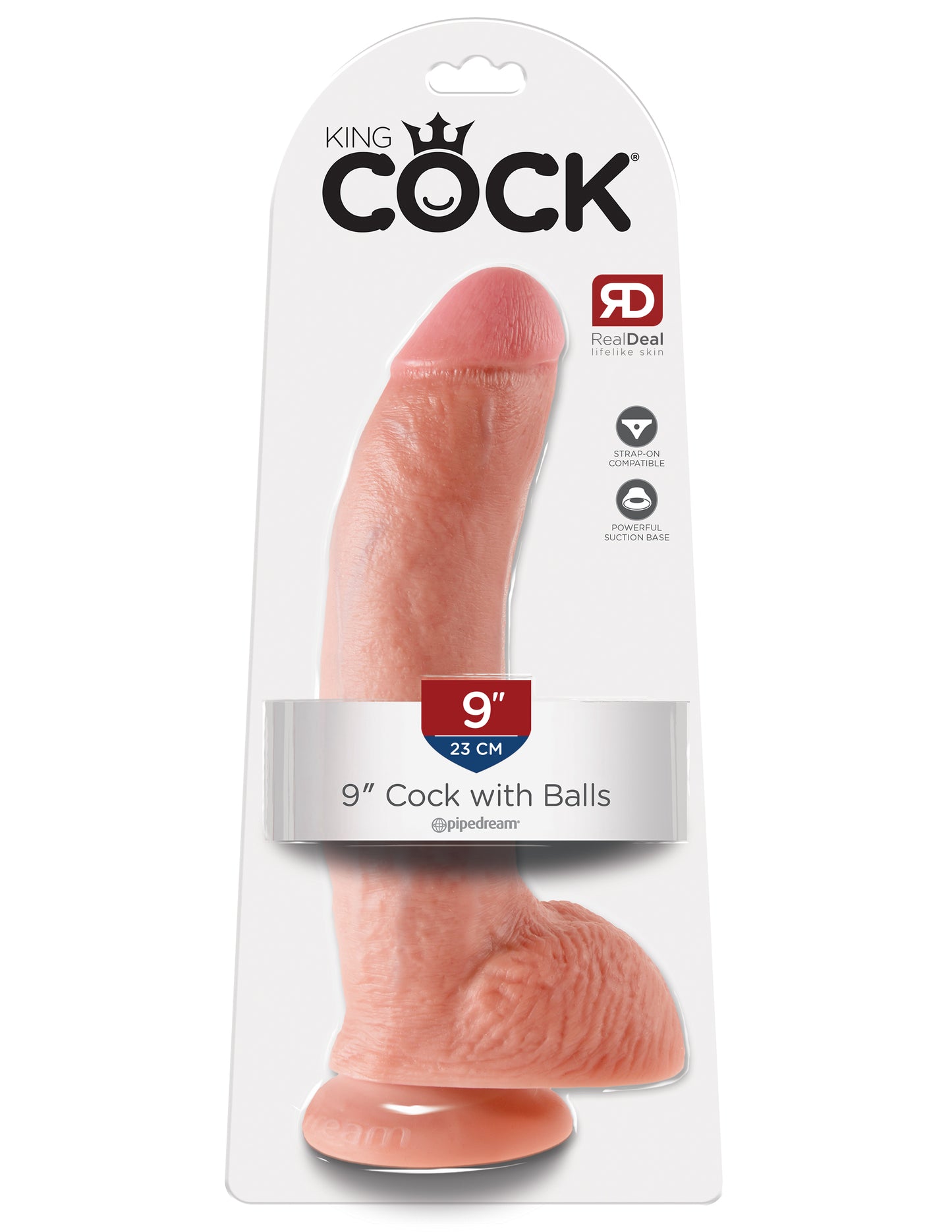 King Cock - 9 inch with balls Light