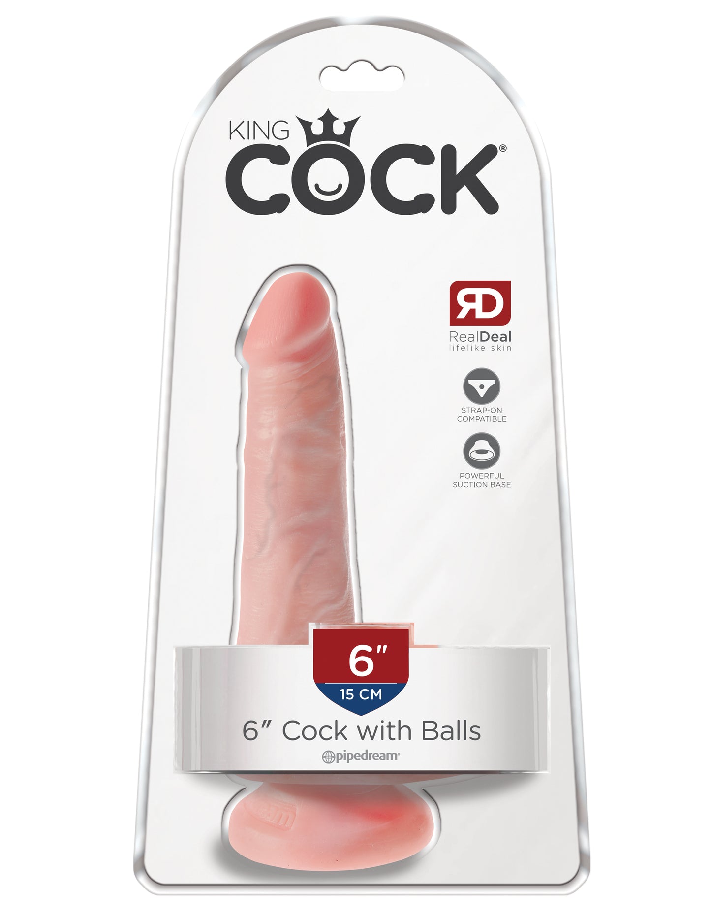King Cock - 6 inch with balls - Light