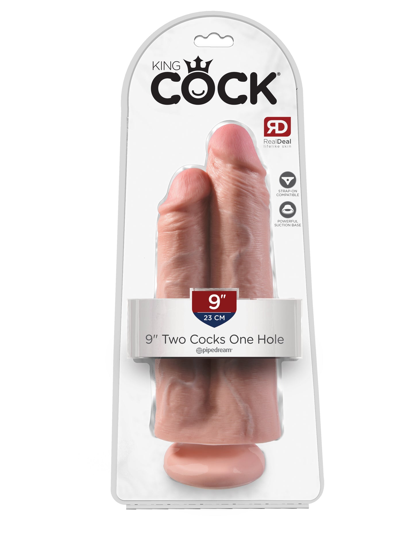 King Cock - 9 inch Two Cocks One Hole Light