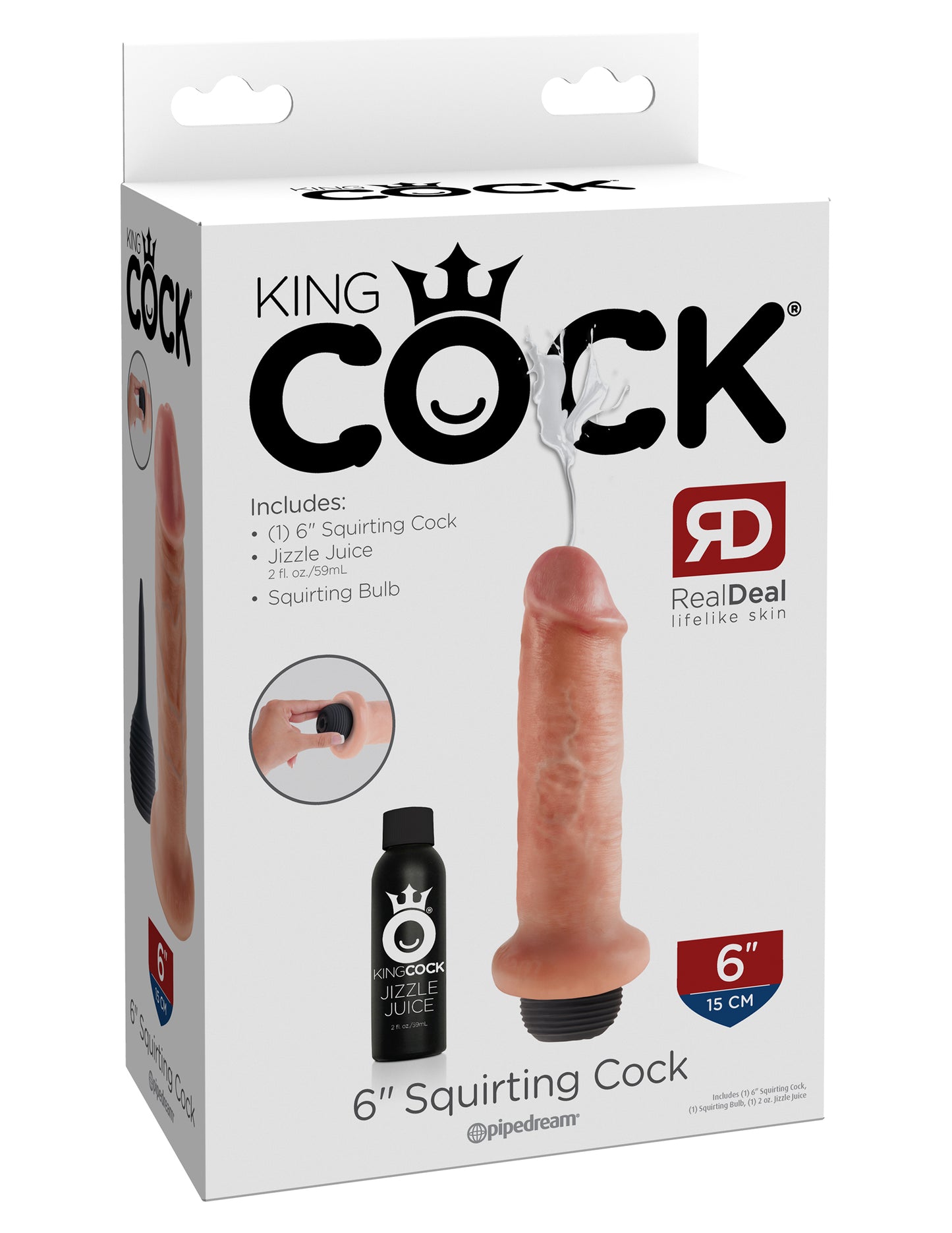 King Cock - 6 inch Squirting - Light
