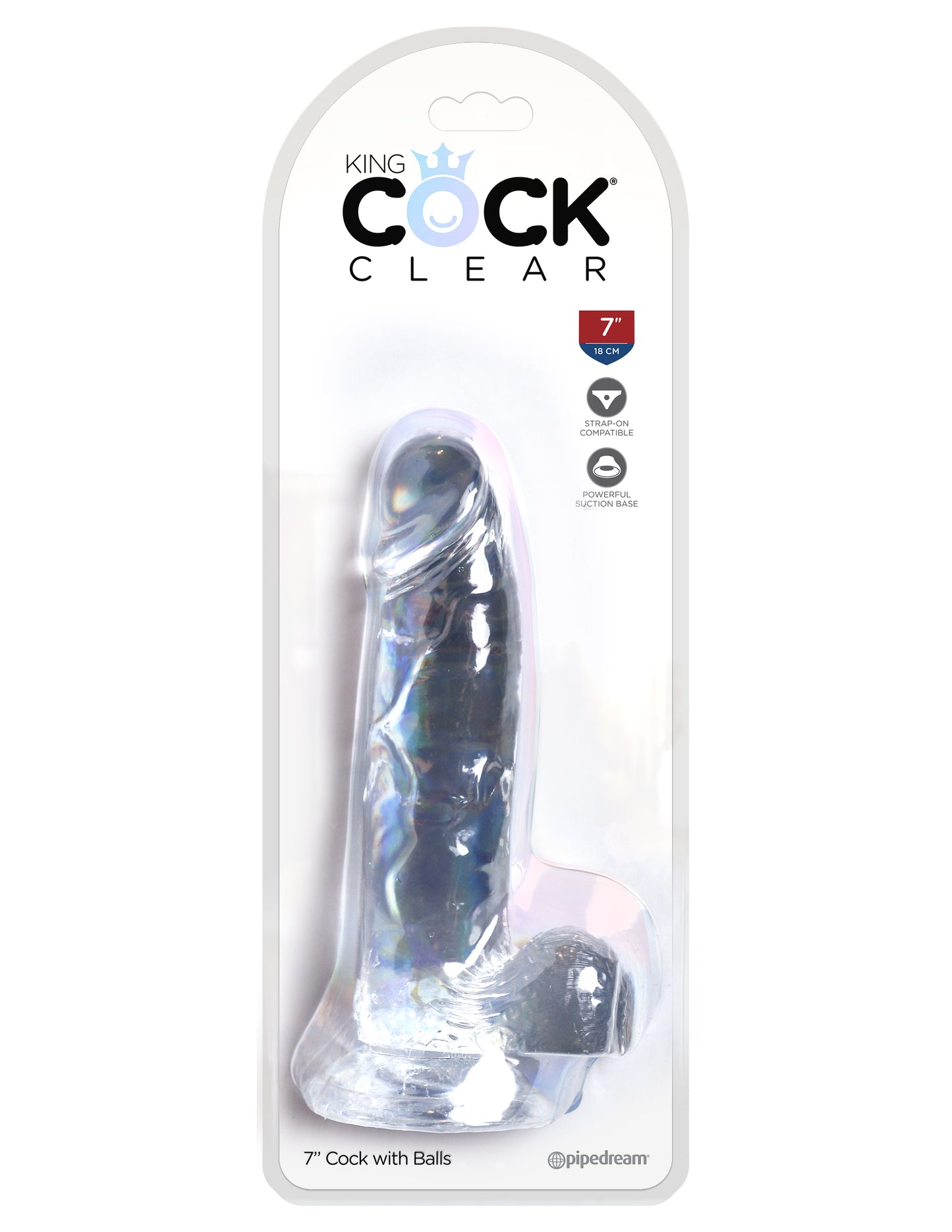 King Cock - 7 inch with balls - Clear