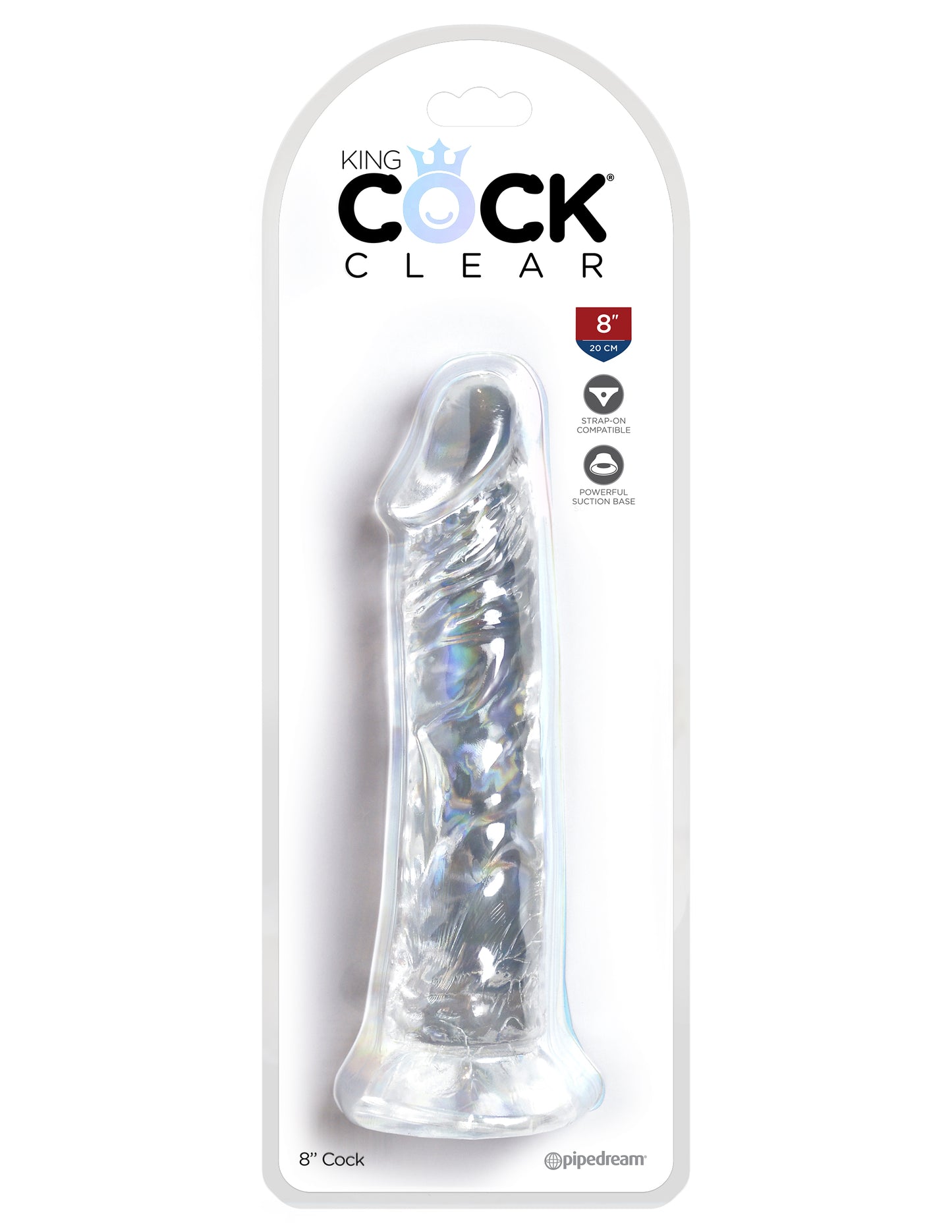 King Cock - 8 inch - Clear