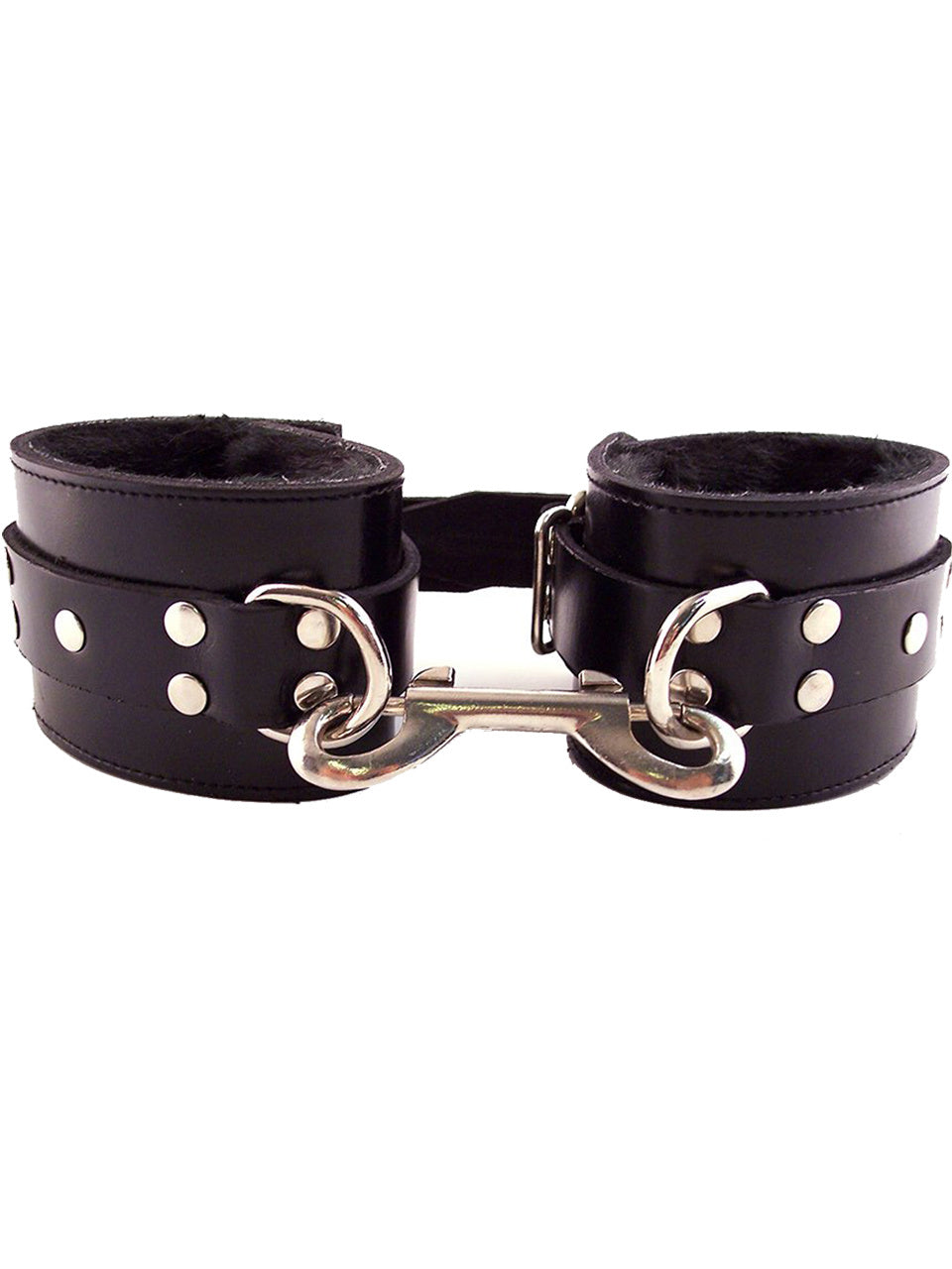 Rouge - Leather Fur Ankle Cuffs - Black