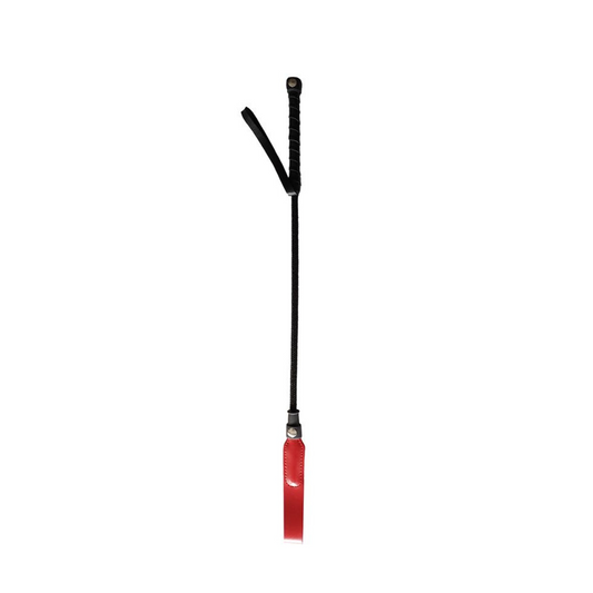 Rouge - Leather Short Riding Crop Slim Tip - Red