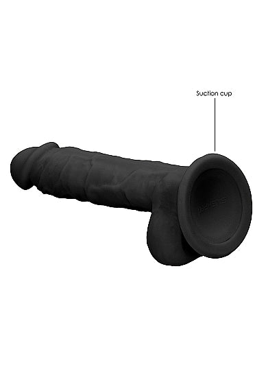 Real Rock Ultra - Silicone Dildo With Balls - 17,8 cm - Black