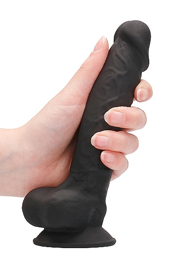 Real Rock Ultra - Silicone Dildo With Balls - 17,8 cm - Black