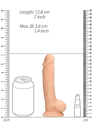 Real Rock Ultra - Silicone Dildo With Balls - 17,8 cm - Flesh