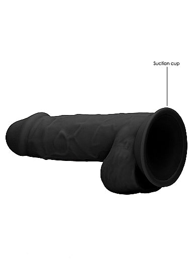Real Rock Ultra - Silicone Dildo With Balls - 21,6 cm - Black