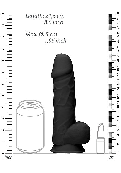 Real Rock Ultra - Silicone Dildo With Balls - 21,6 cm - Black