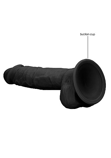 Real Rock Ultra - Silicone Dildo With Balls - 22,8 cm - Black