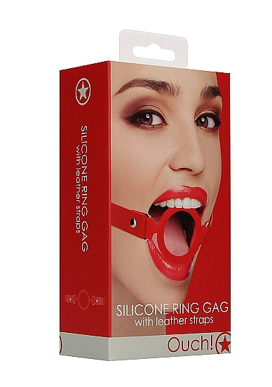 OUCH - Silicone Ring Gag - Red