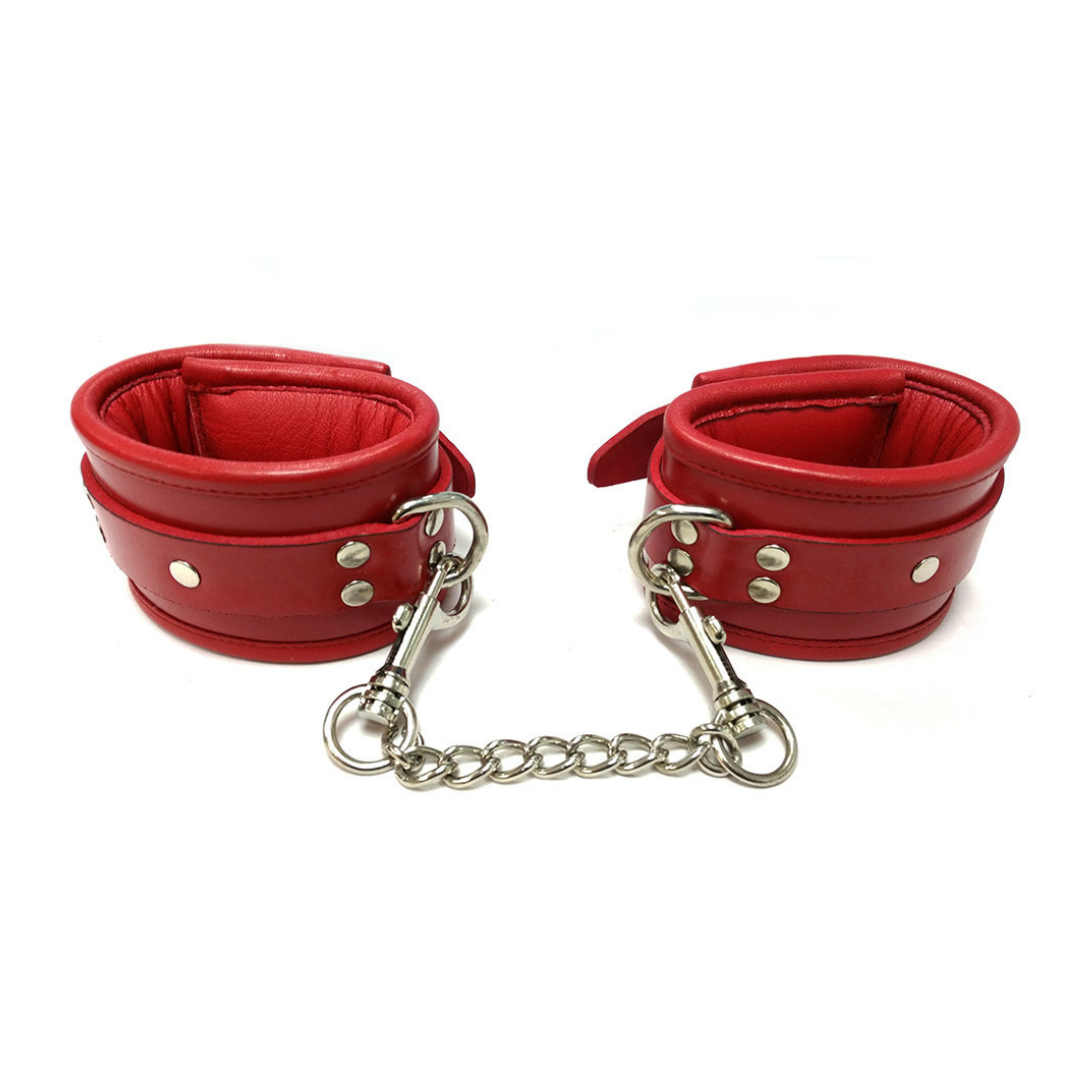 Rouge - Leather Wrist Cuffs - Red